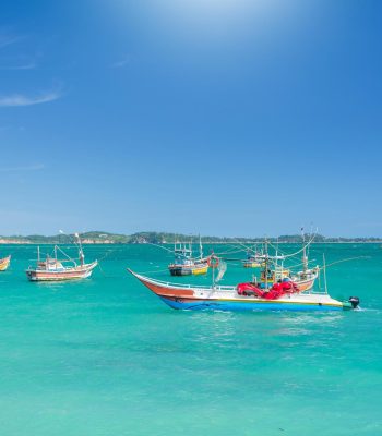Fishing boat in beautiful ocean